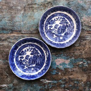 Vintage Early 19th Century Allertons 'Blue Willow' 5 3/4in Saucers